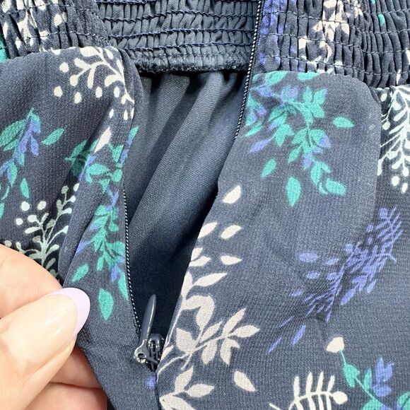 Lane Bryant Floral Midi Dress Smocked Waist Chiffon Size 28 Blue, Pink - Picture 11 of 11